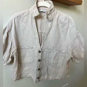 Zara Beige Linen Shirt